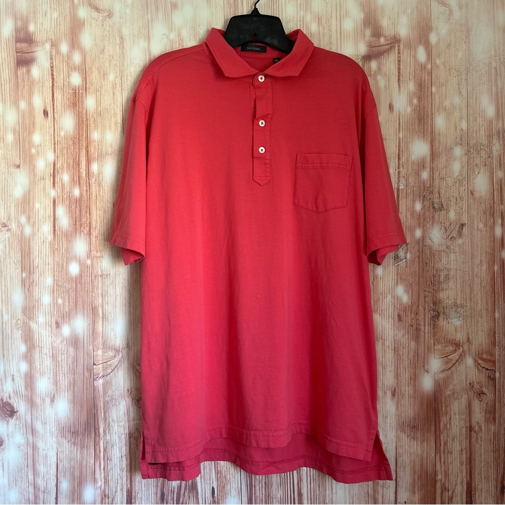 Turtleson Coral Red Short Sleeve Stretch Polo Size XL